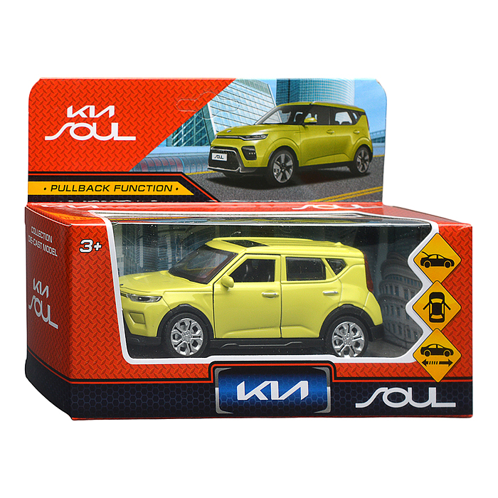Фото к товару Машина металл KIA soul длина 12 см, двери, багаж., инерц, салатовый Машина металл KIA soul длина 12 см, двери, багаж., инерц, салатовый