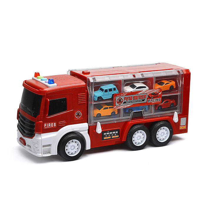 Трек-Трейлер SJ685A-1 "Пожарный" в коробке