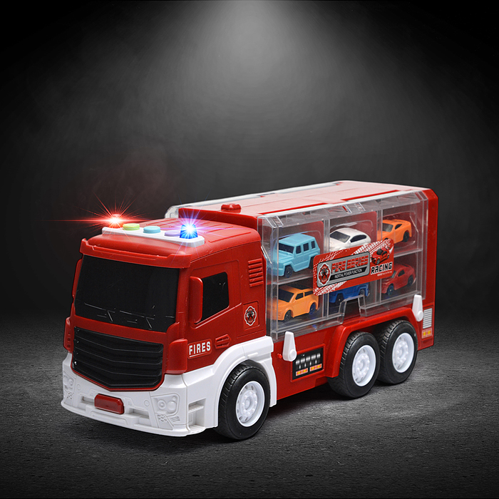 Трек-Трейлер SJ685A-1 "Пожарный" в коробке