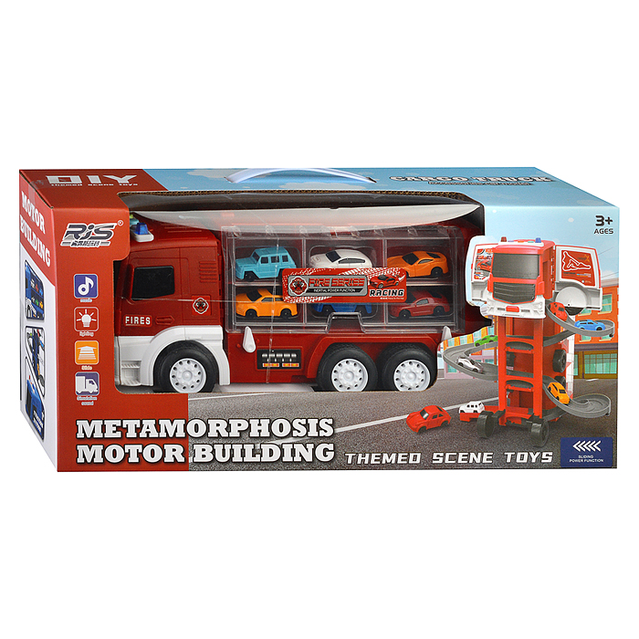 Трек-Трейлер SJ685A-1 "Пожарный" в коробке