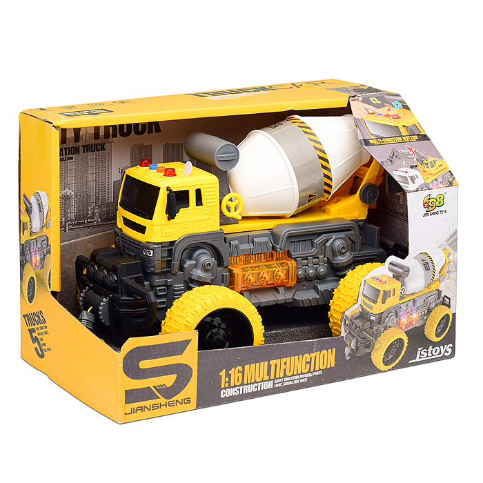 Машина JS102S "СтройМастер" 1:16 (свет, звук) в коробке