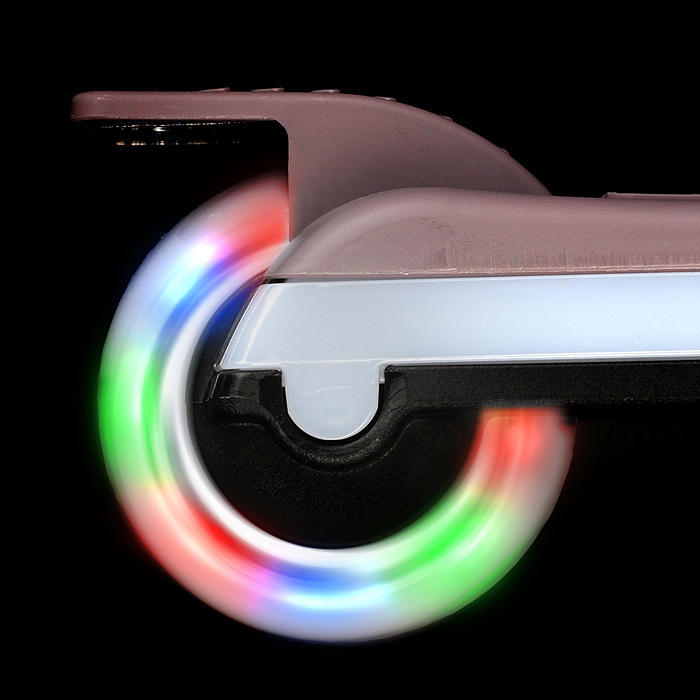 Самокат трёхколёсный R0198 ROCKET колёса световые PU, цвет мокко