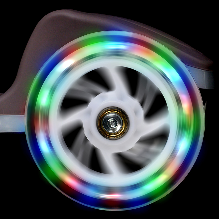 Самокат трёхколёсный R0198 ROCKET колёса световые PU, цвет мокко