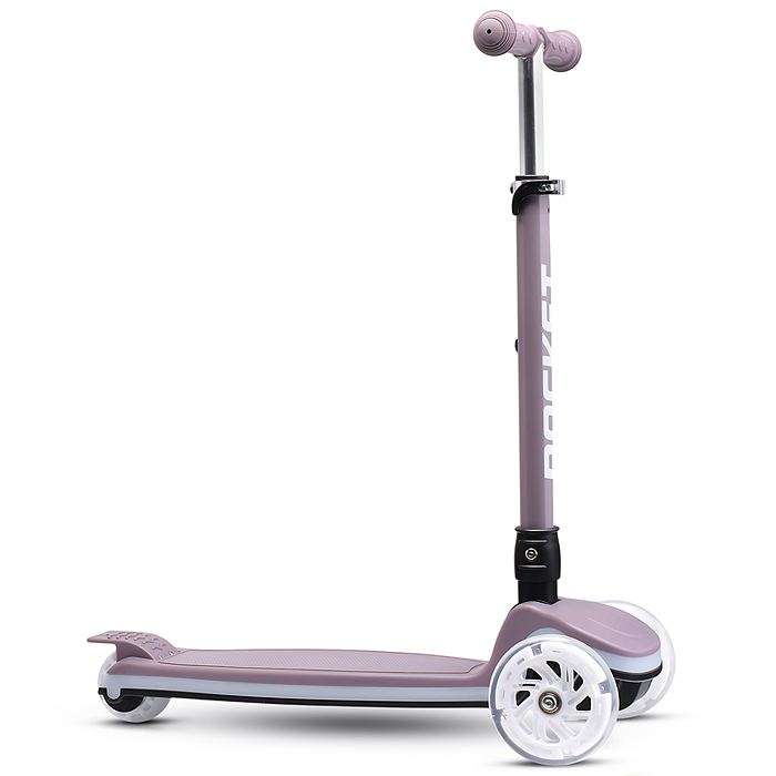 Самокат трёхколёсный R0198 ROCKET колёса световые PU, цвет мокко