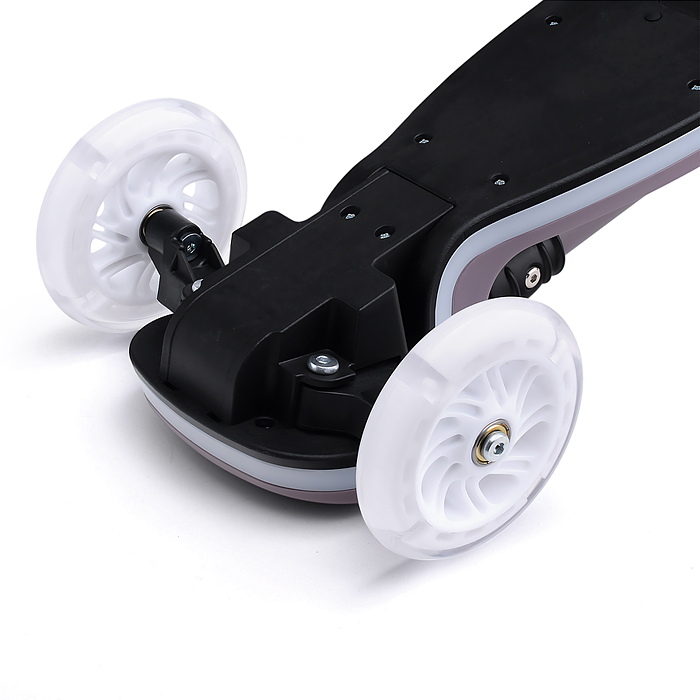 Самокат трёхколёсный R0198 ROCKET колёса световые PU, цвет мокко