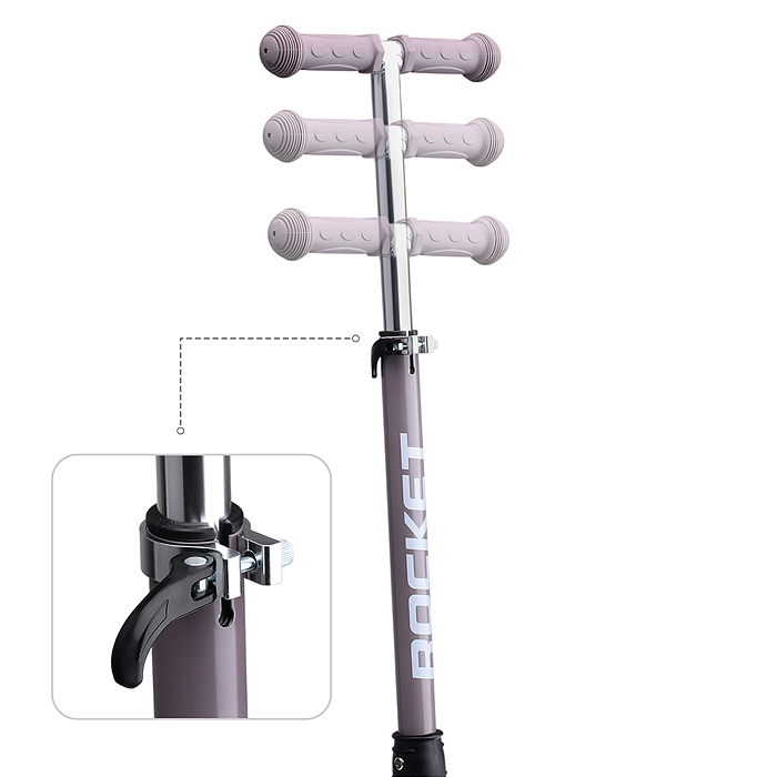 Самокат трёхколёсный R0198 ROCKET колёса световые PU, цвет мокко