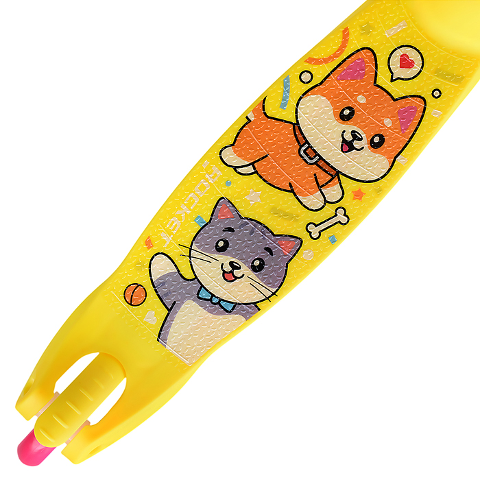 Самокат трёхколёсный R0203 ROCKET колёса PVC, цвет розово-жёлтый