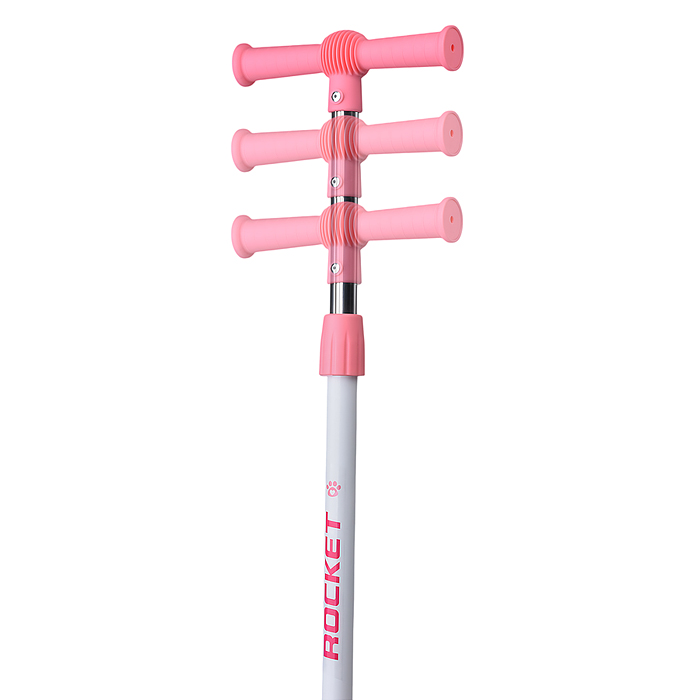 Самокат трёхколёсный R0203 ROCKET колёса световые PU, цвет розовый