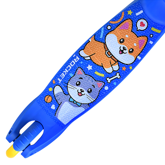Самокат трёхколёсный R0203 ROCKET колёса PVC, цвет сине-жёлтый