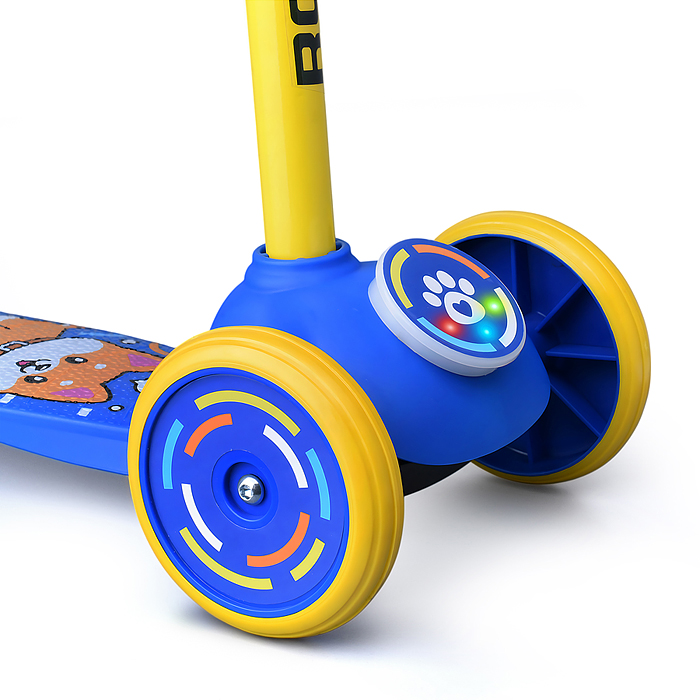 Самокат трёхколёсный R0203 ROCKET колёса PVC, цвет сине-жёлтый