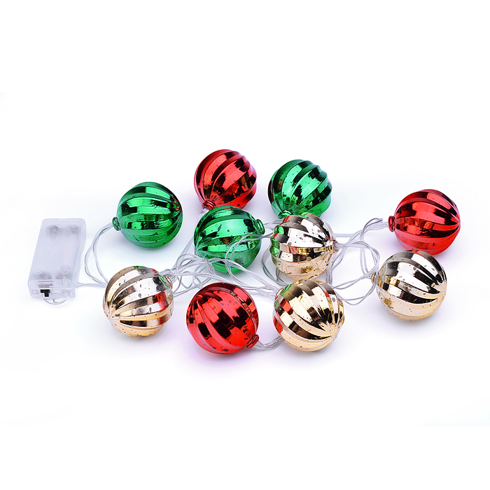 Фото к товару Электрогирлянда "Цветные шарики" 2м, 10 ламп, цвет: цветная Электрогирлянда "Цветные шарики" 2м, 10 ламп, цвет: цветная
