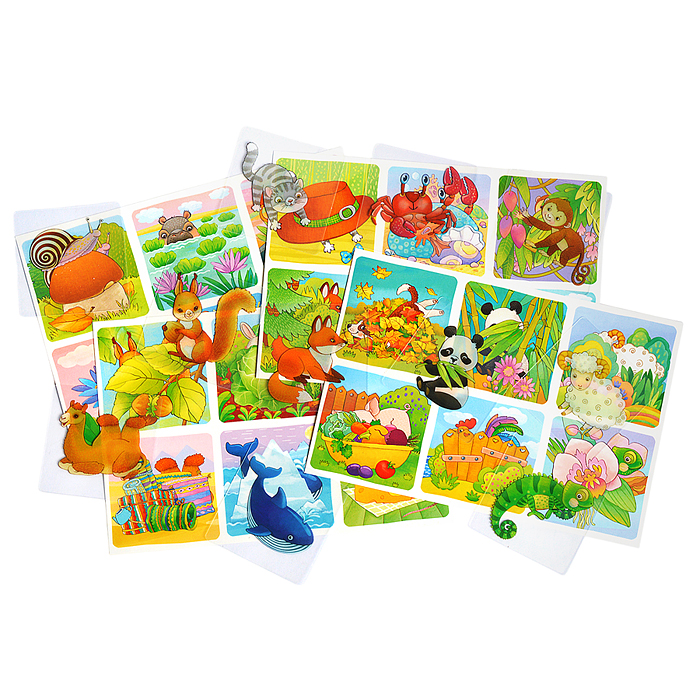 Пластиковое лото для малышей (нов) 3+ Играем в прятки. Кто это спрятался? 