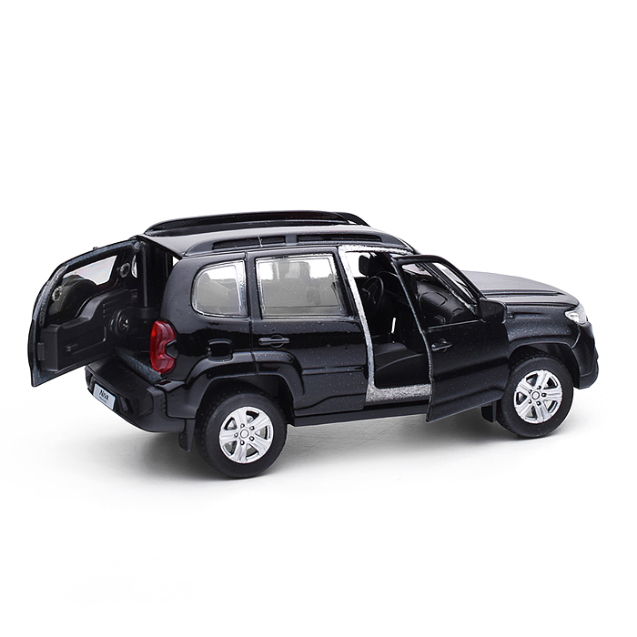 Машина металл LADA NIVA travel 12 см, (двери, черный метталлик) инерц., в коробке