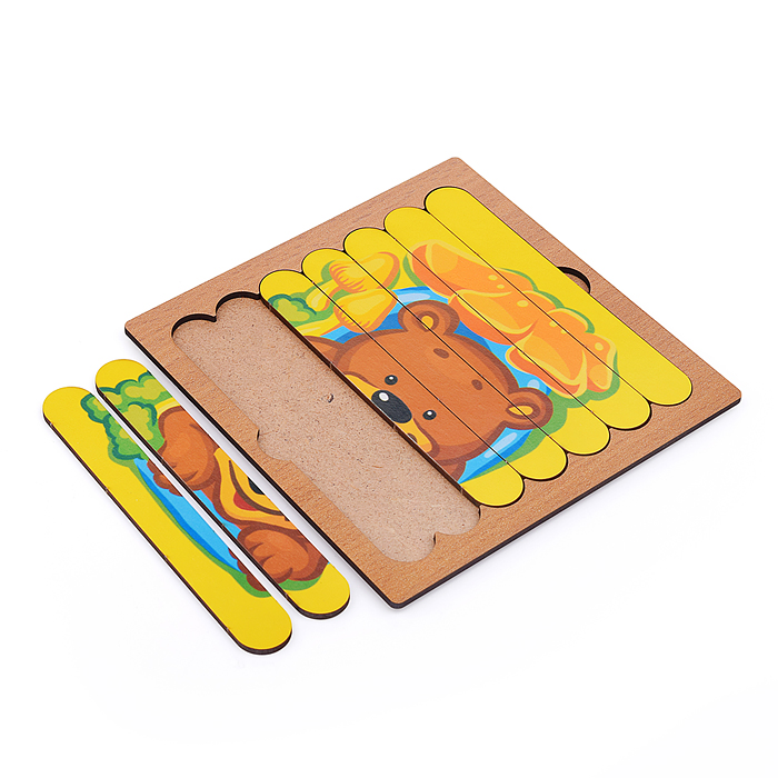 Пазлы-палочки "Зверята" дер.