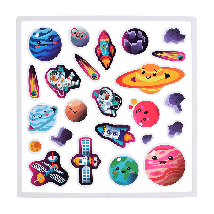 Фото к товару Объемные многоразовые наклейки. Солнечная система Объемные многоразовые наклейки. Солнечная система