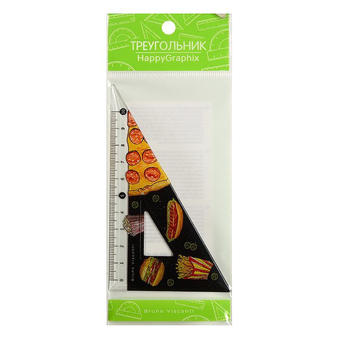 Фото к товару Треугольник пластиковый "HappyGraphix. Гамбургер", 30 градусов Треугольник пластиковый "HappyGraphix. Гамбургер", 30 градусов