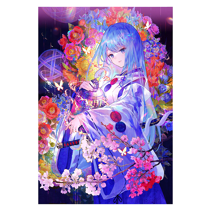 Холст с красками 40х50 по номерам "Девушка в ярких цветах" (в коробке) (30цв.) 