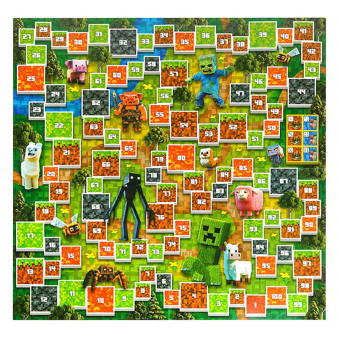 Фото к товару Настольная игра-квадрат "По мотивам Minecraft" 40 карточек. Настольная игра-квадрат "По мотивам Minecraft" 40 карточек.