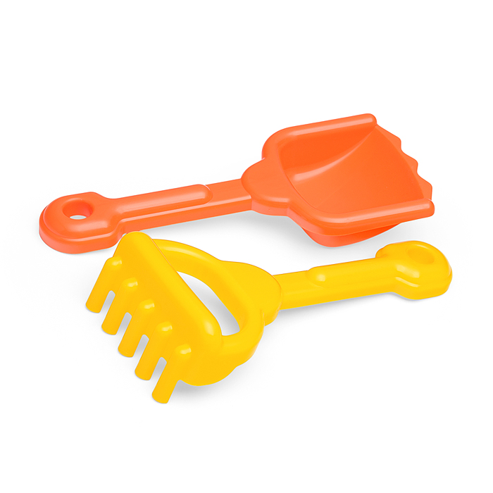 Набор №290: ведро-крепость большое, совок №8, грабельки №8, формочки (краб №2 + морская звезда №2 + 