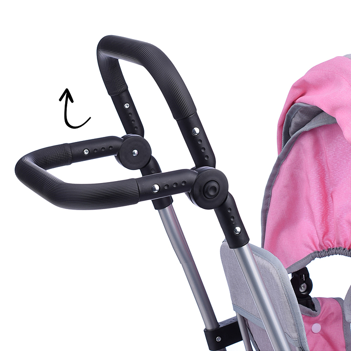 Фото к товару Коляска для кукол 9386 для двойни, металлическая, прогулочная, с тентом, с корзиной, цвет серо-розов Коляска для кукол 9386 для двойни, металлическая, прогулочная, с тентом, с корзиной, цвет серо-розов