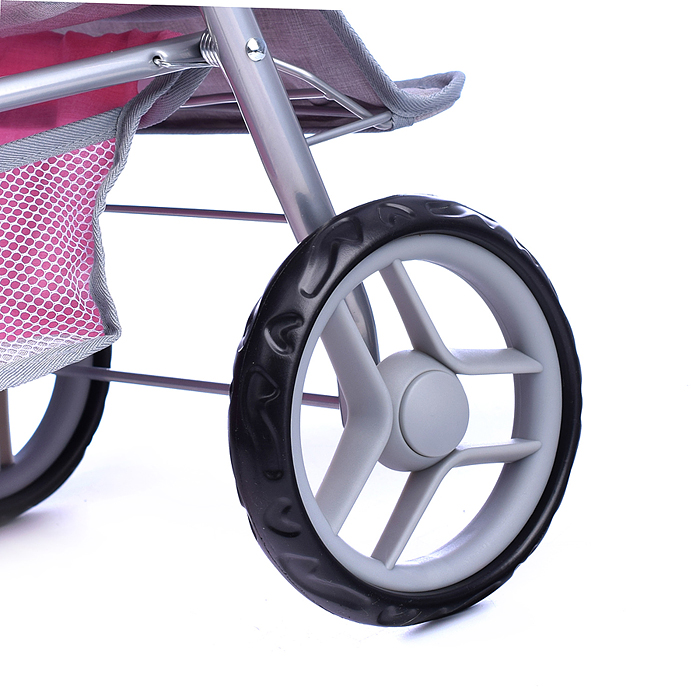 Фото к товару Коляска для кукол 9386 для двойни, металлическая, прогулочная, с тентом, с корзиной, цвет серо-розов Коляска для кукол 9386 для двойни, металлическая, прогулочная, с тентом, с корзиной, цвет серо-розов