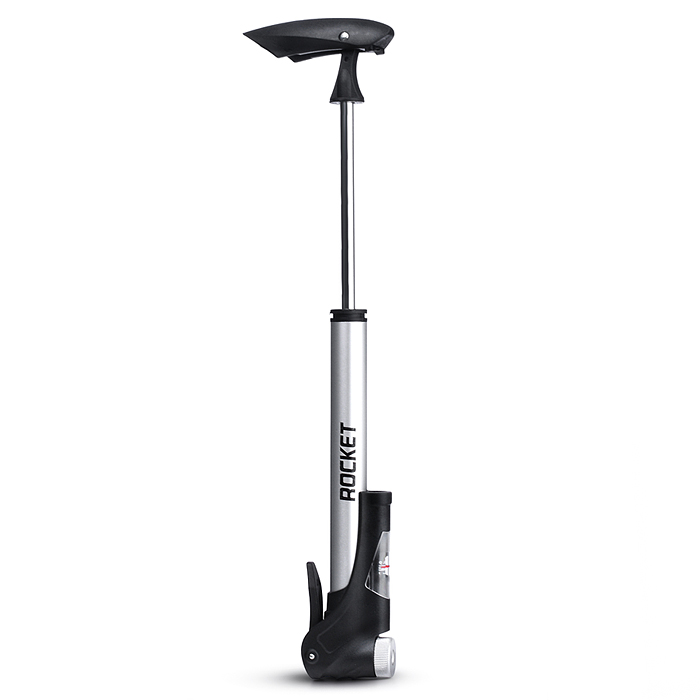 Насос ручной велосипедный Rocket, алюминий, A/V, Presta, монометр