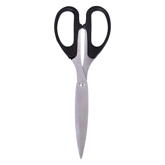 Ножницы канцелярские 20 см, пластиковые кольца, в пластиковом пакете