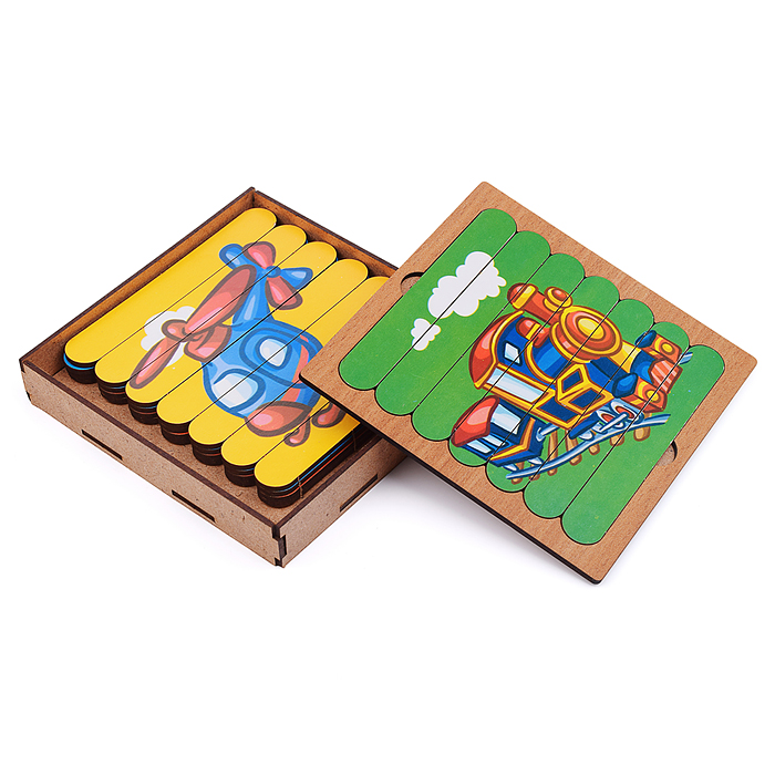 Фото к товару Пазлы-палочки "Транспорт" дер. Пазлы-палочки "Транспорт" дер.