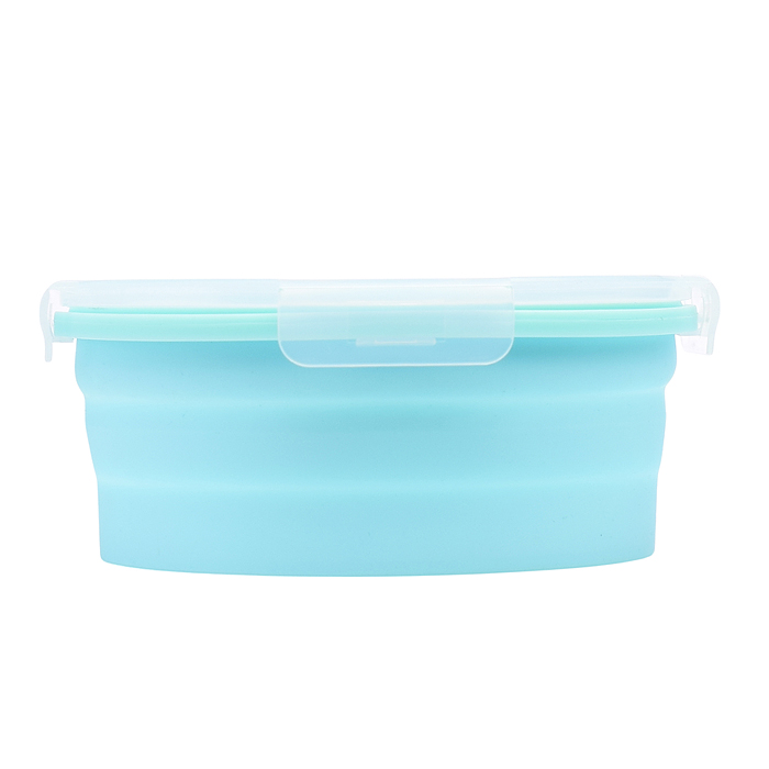 Ланчбокс складной герметичный круглый, 1200 мл, диаметр 18 см, высота 8 см, в сложенном ви