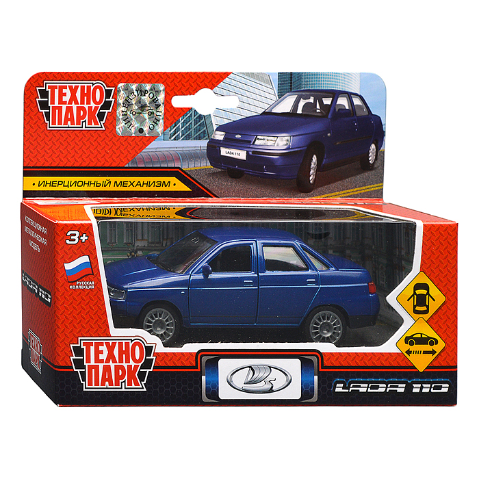Машина металл LADA 110 12 см, двери, инерц., коробка