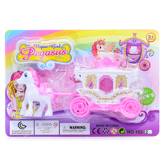 Карета 152-27 "Прогулка" с лошадкой и куклой, на листе