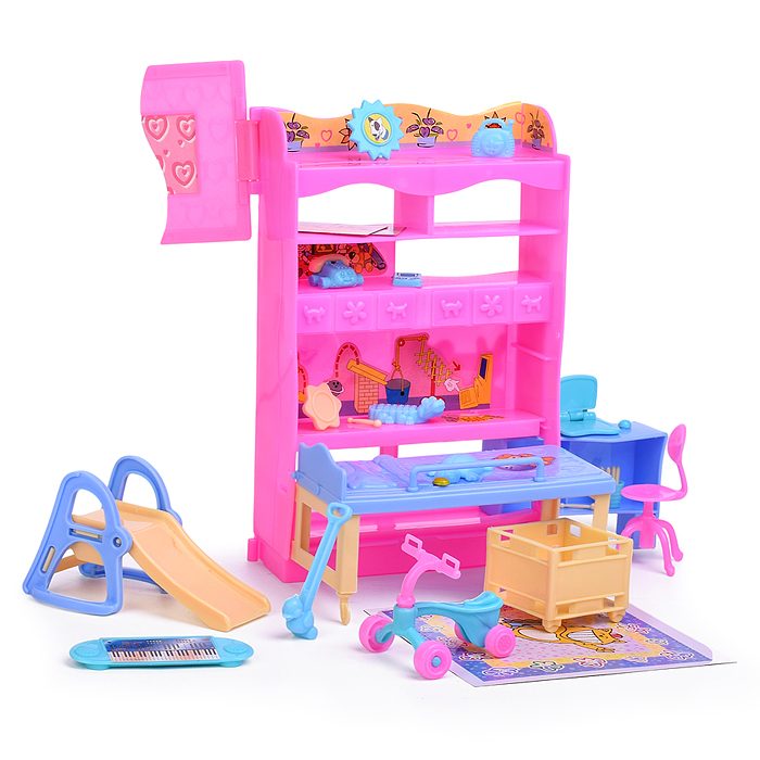 Набор мебели для кукол 21019 "Детская комната" в коробке 