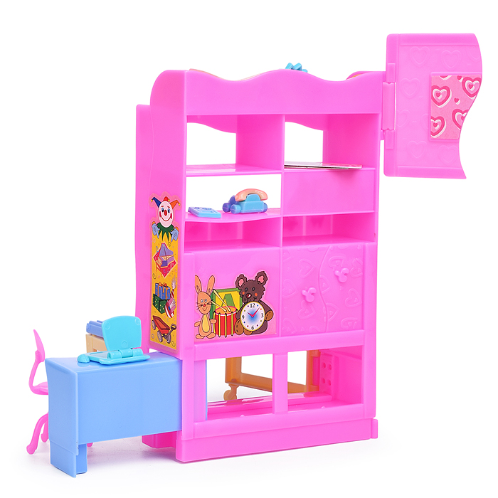 Набор мебели для кукол 21019 "Детская комната" в коробке 