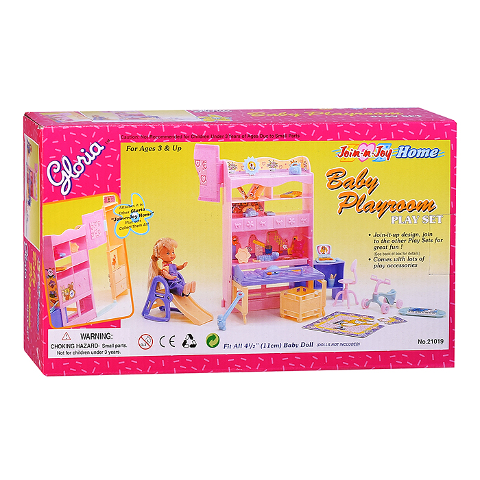 Набор мебели для кукол 21019 "Детская комната" в коробке 