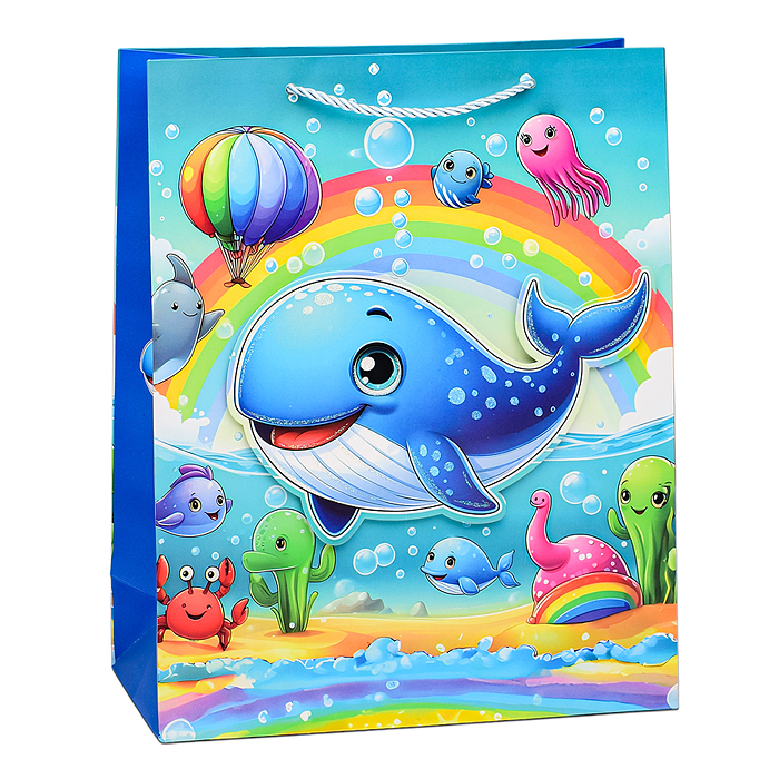 Пакет подарочный 00-6322 "Подводный мир" 32х26х10 см