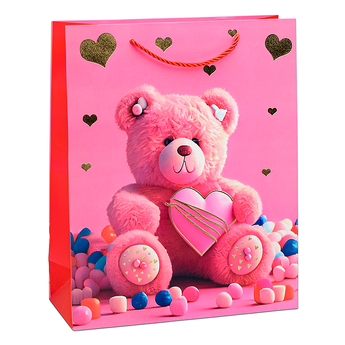 Фото к товару Пакет подарочный 00-6327 "Мишка в сладостях" 32х26х10 см Пакет подарочный 00-6327 "Мишка в сладостях" 32х26х10 см