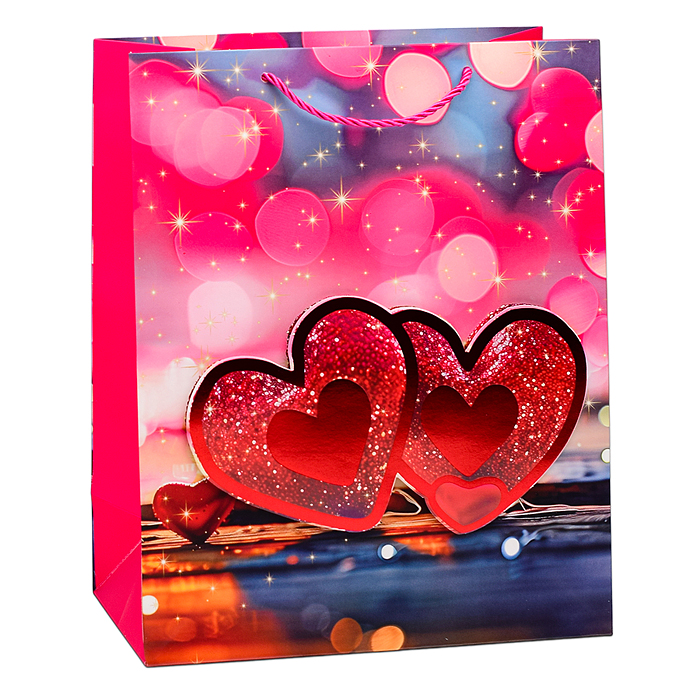 Пакет подарочный 00-6333 "Два сердца" 23х32х12 см