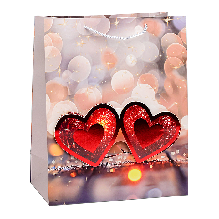 Пакет подарочный 00-6333 "Два сердца" 23х32х12 см
