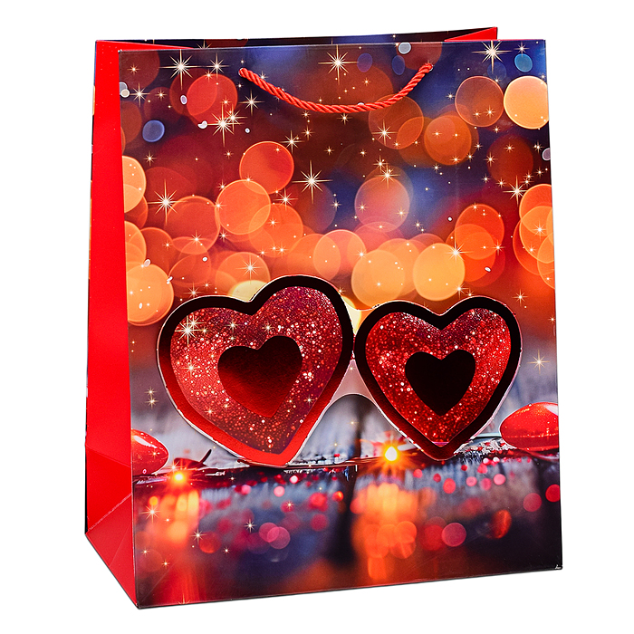 Пакет подарочный 00-6333 "Два сердца" 23х32х12 см