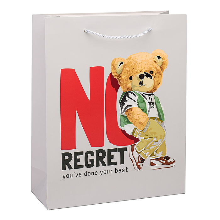 Фото к товару Пакет подарочный 00-6343 "Стильный мишка" 26х32х10 см Пакет подарочный 00-6343 "Стильный мишка" 26х32х10 см