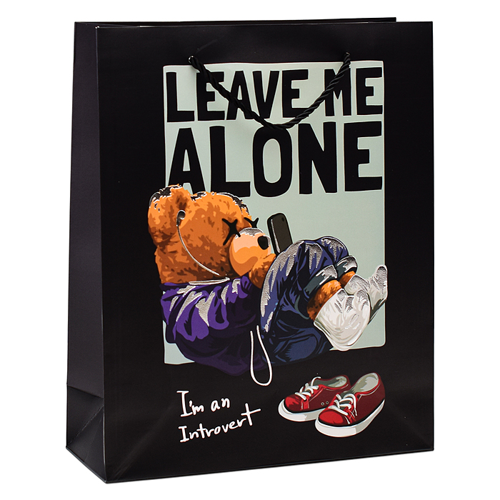 Фото к товару Пакет подарочный 00-6343 "Стильный мишка" 26х32х10 см Пакет подарочный 00-6343 "Стильный мишка" 26х32х10 см