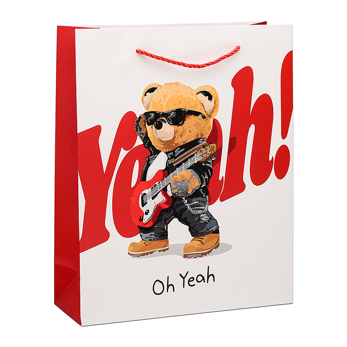 Фото к товару Пакет подарочный 00-6343 "Стильный мишка" 26х32х10 см Пакет подарочный 00-6343 "Стильный мишка" 26х32х10 см