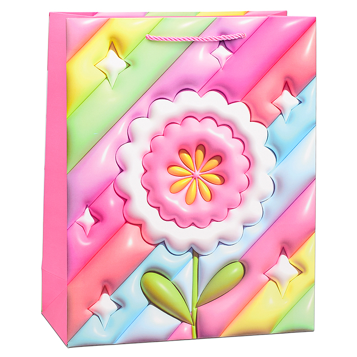 Пакет подарочный 00-6355 "Радужный цветок" 23х32х10 см