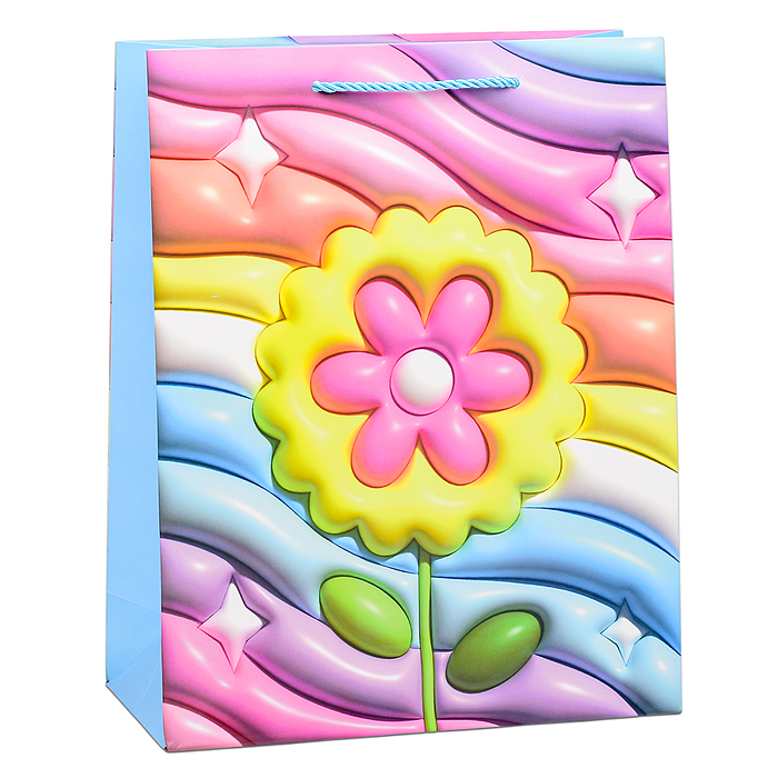 Пакет подарочный 00-6355 "Радужный цветок" 23х32х10 см