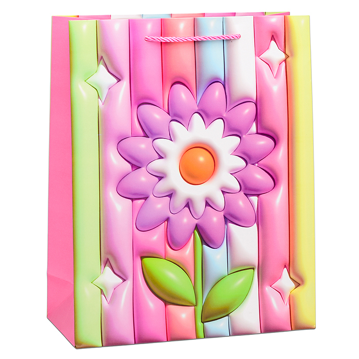 Пакет подарочный 00-6355 "Радужный цветок" 23х32х10 см