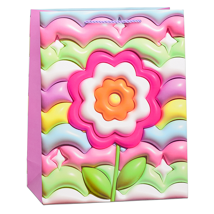 Пакет подарочный 00-6355 "Радужный цветок" 23х32х10 см