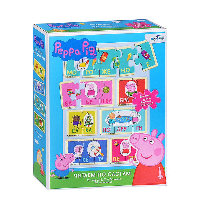 Фото к товару Набор пазлов 60 Читаем по слогам. Свинка Пеппа Набор пазлов 60 Читаем по слогам. Свинка Пеппа