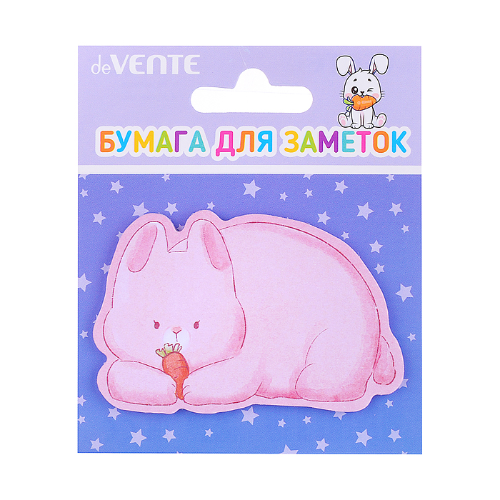 Клейкая бумага для заметок "Bunny, Elephant and Bear" 71x46 мм, 20 листов, офсет 80 г/м², п