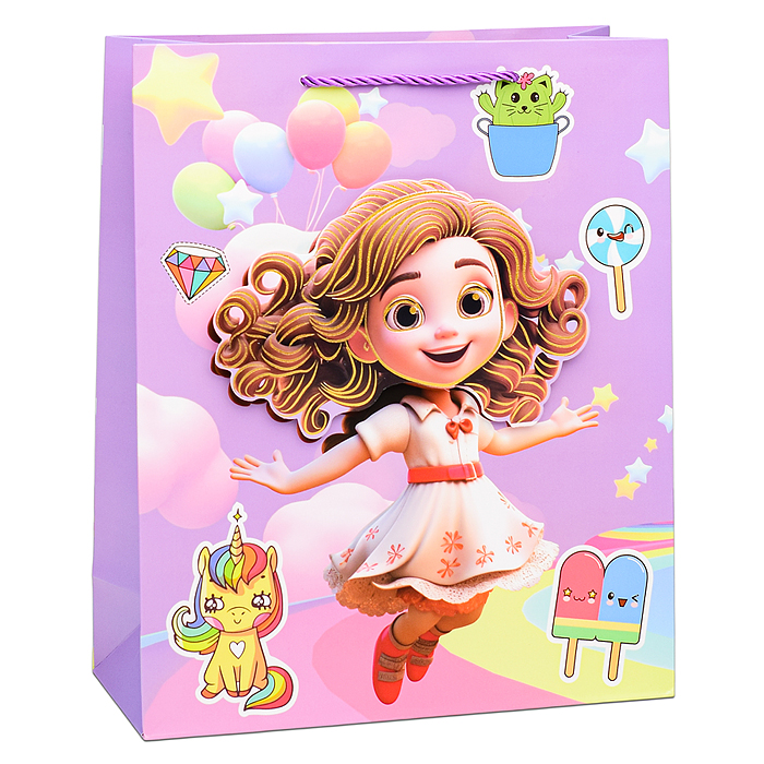 Фото к товару Пакет подарочный 00-6360 "Сказочная девочка" 26х32х12 см Пакет подарочный 00-6360 "Сказочная девочка" 26х32х12 см