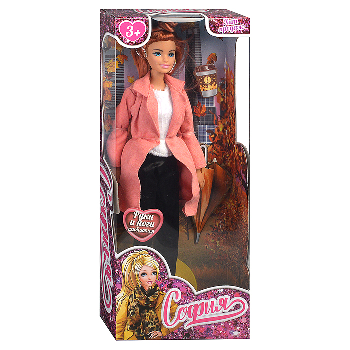 Кукла София 29 см. (руки и ноги сгиб., акс.,) в коробке